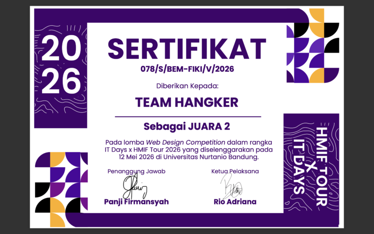 Mahasiswa Informatika Raih Juara 2 pada Web Design Competition IT Days x HMIF Tour 2026