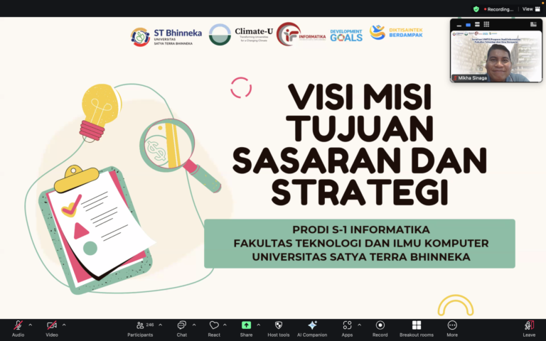 Program Studi Informatika Gelar Sosialisasi Visi, Misi, Tujuan, Sasaran, dan Strategi (VMTSS) kepada Mahasiswa